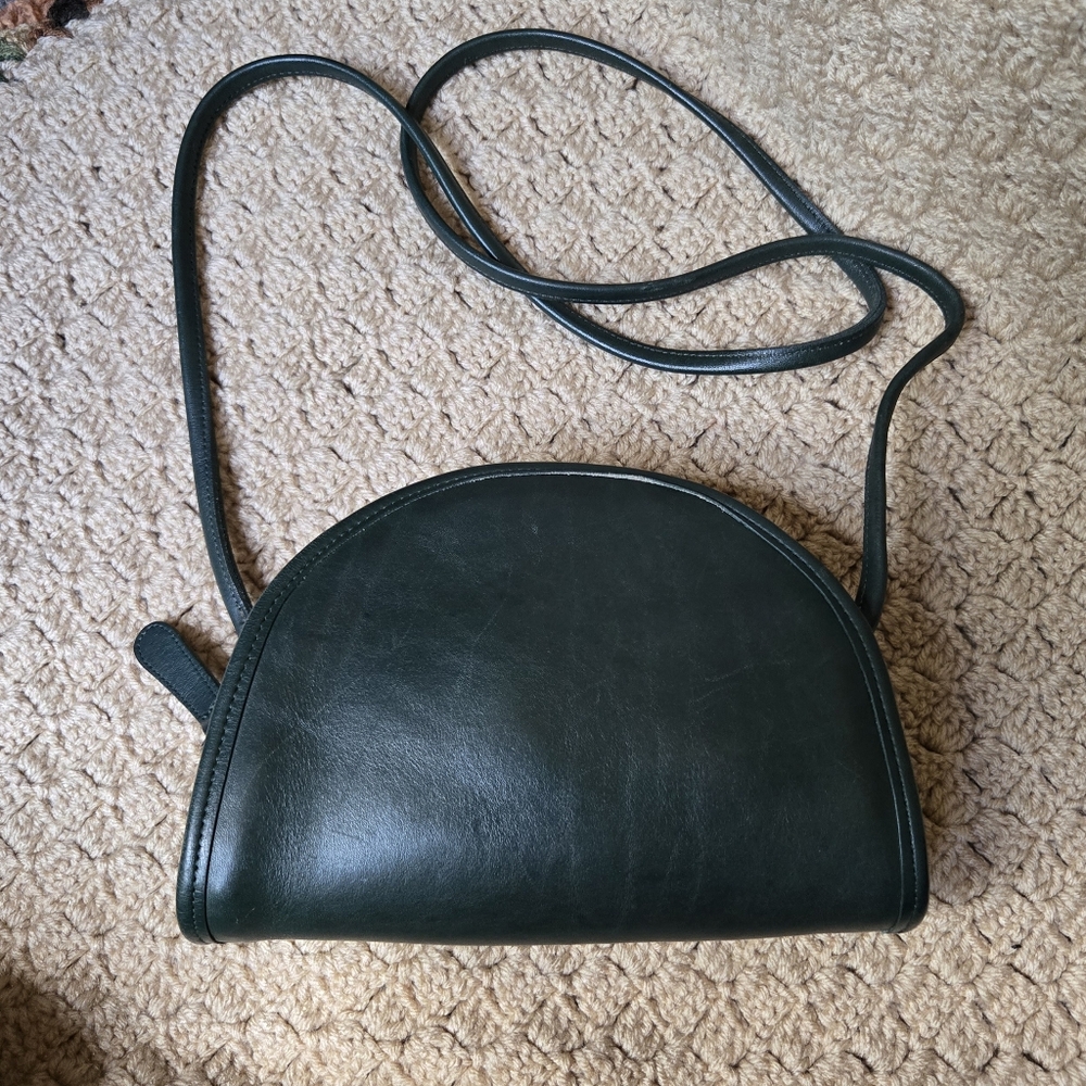 Coach Vintage Kimball 9911 Bottle Green Leather Crossbody Taco Bag
